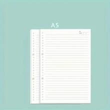 A5 Loose-Leaf Notebook With 80 Sheets, Built-In Horizontal Pages, High-Quality PU Leather Cover, Refillable, Thick Paper, Smooth Writing, Non-Blotting, Suitable For Diary, Student & Teaching - A5 - View 17