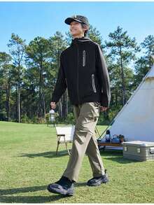 XTEP Feather Windbreaker Jacket, Unisex Spring New Outdoor Hiking Coat - Black - View 1