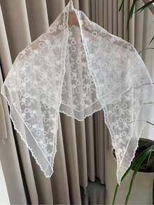 1 chiếc khăn choàng tam giác đa năng in hoa thời trang xuân/hè mới về, chất liệu polyester, thích hợp đi biển, đi nghỉ mát. - Nhiều màu - Xem 4