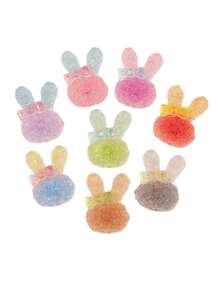 5pcs Glow-In-The-Dark Gradient Rabbit Beads (No Hole) Bow Tie Resin Accessories Cream Glue Handmade Material Kit DIY Headwear Hair Accessories 18*25mm - Glow-in-the-dark Rabbit - View 5
