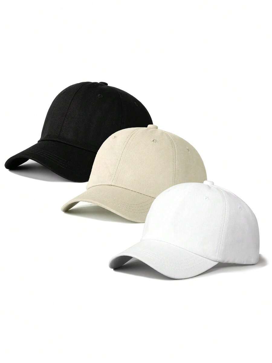 1/3 set di classici cappellini da baseball in colore unito, morbidi e assorbenti, regolabili in taglia, leggeri e protettivi dal sole, versatili e adatti per sport all'aperto, uso quotidiano, feste in spiaggia, vacanze, unisex, stile Y2K, regalo perfetto per gli amici, estivo - Multicolore - Visualizzare 1