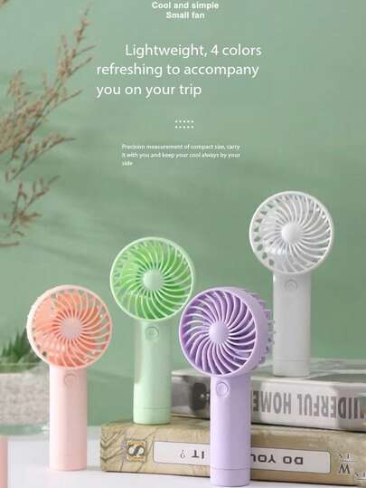 1 adet Unisex Mini El Tipi USB Vantilatör, Taşınabilir 5 Kanatlı Sessiz Masa Vantilatörü, 3 Hız Ayarlı, Yazlık Açık Hava Kampı, Seyahat, Plaj, Ofis, Okul İçin Uygun, Sevimli, Günlük ve Şık Tasarım