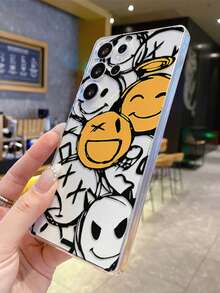 适用于三星 Galaxy S24/S25/S26 Ultra 和 17 Pro Max/16/15/14 的涂鸦风格透明手机壳，全包防摔保护套 - 彩色 - 查看 3