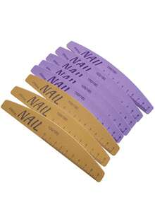 5支装可水洗、耐磨、耐打磨的指甲锉，带刻度，经久耐用，可用于修整和抛光指甲，指甲形状的指甲打磨条，美甲工具 - 彩色 - 查看 7