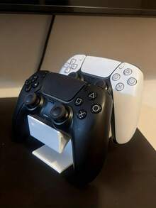 2-In-1 Game Controller Holder, Game Controller Storage Rack, Durable Plastic, Space-Saving Desktop Storage, Minimalist White And Black Design, High-Quality Plastic, Gaming Accessories, Compact Design, Sturdy And Durable, Suitable For Home Entertainment And Video Games, Holder And Rack Set, Accessories - Multiple Styles - View 8