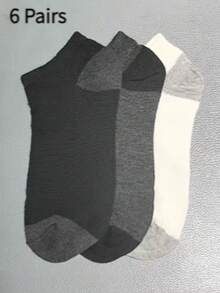 6 paires de chaussettes de sport antidérapantes pour la cheville et mi-mollet, chaussettes bateau confortables, design antidérapant, chaussettes courtes unisexes décontractées - Multicolore - Voir 8