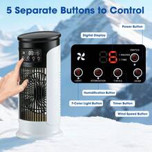 Hailicare Summer Portable Spray Cooling Fan 6 Wind Speeds 6 Speed Timer 7-Color Light Personal Air Cooler Humidifier 2 Ice Packs 300ml Water Tank USB Powered For Home Office - Desk Fan - View 3