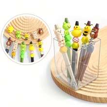 5/25颗3D可爱动物系列硅胶珠套装，鸭子、青蛙、熊、蜜蜂、猫头鹰造型珠子，可用于DIY钥匙扣、项链、手链、珠宝吊坠，节日和生日礼物 - 3D動物組合3 - 查看 3