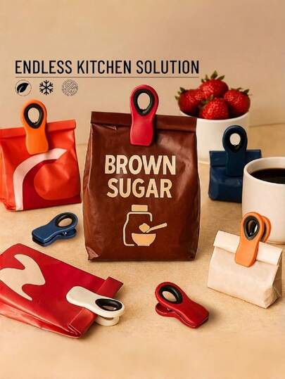 1Pc Magnetic Sealing Bag Clip Reusable Food Package Sealer Clips Refrigerator Magnet Sticker Multifunctional Storage Clip For Home Kitchen Office