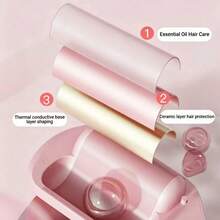 40毫米卷发棒，可打造海滩波浪卷发，美规插头，陶瓷三管深波浪卷发器，四档温度可调，女士专用，防烫伤，易于使用，喷漆材质，触感更顺滑，非常适合作为母亲节礼物，米色、粉色和紫色可选。 - 彩色 - 查看 4