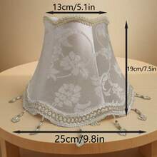 Vintage Style Lampshade Princess Style Lampshade Pearl White Fabric Handmade Lampshade (No Wiring Required, Light Not Included), Suitable For Bedrooms, Studies, Living Rooms And Other Scenes - Fabric Princess Lampshade - View 3