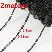 Dây chuyền chữ thập dẹt hình chữ O bằng thép không gỉ dài 2m, thích hợp để tự làm vòng cổ, vòng tay và phụ kiện trang sức. - Dây chuyền tự làm - Xem 17