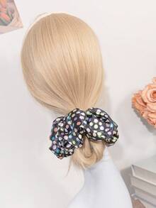 Bộ 1 chiếc dây buộc tóc bằng vải chiffon màu trơn cỡ lớn gồm các màu Tím, Xanh lá nhạt, Vàng kem, Nâu đỏ, Be, Hồng, Màu đất, Xám, Nâu, Trắng, Đen, Phụ kiện tóc phù hợp cho nữ sử dụng hàng ngày và phối cùng khăn trùm đầu, Dây buộc tóc, Phụ kiện tóc, Dây buộc tóc scrunchy, Phụ kiện buộc tóc đuôi ngựa, Dây chun - Nhiều màu - Xem 13
