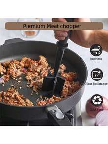 1pc,Meat Chopper, Meat Shredder, Heat Resistant Pulverizer Suitable For Hamburger Meat Ground Beef Smasher Shredder Top-Quality Meat Masher Grinder For Crafting Burgers, Beef, Turkey, And More - Multicolor - View 4