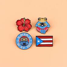 Puerto Rican Frog Badge Pin, Cartoon Soft Enamel Lapel Pin, Unisex Backpack Brooch, Briefcase Badge, Jewelry Accessory, Gift - Black - View 9
