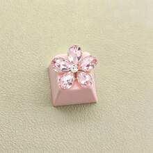 1pc Pink Sakura Themed Keycap Set, Floral Design Mechanical Keyboard Cross Axis Keycaps - View 2