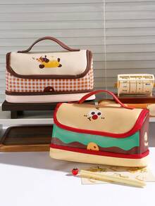 1pc 2026 New Cute Cartoon Dirt-Resistant Student Pencil Case, Extra Large Capacity Desktop Multi-Pocket Design Pencil Box, Multifunctional Dorm Cosmetic Bag, Can Store Calculator, Notebook And Pens - Suitable For School, Office And Travel - Suitable For Students, Professionals, Male And Female, School Stationery Storage Box, Multifunctional Storage Box, Secure Zipper Closure, Pencil Case - Multicolor - View 11