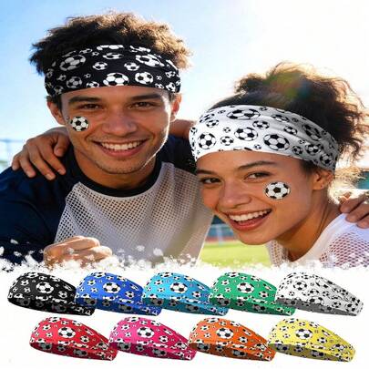 1pc Football Sports Headband, 2026 World Cup Headband, Sweat-Wicking, High Elasticity Anti-Slip, Breathable, Unisex, Suitable For Football Training, Running, Basketball, Outdoor Cycling, Sports Cheering, Daily Wear, Student Sports, Summer Fitness, Party Decoration, Multifunctional Outdoor Sports Headwear, Summer Hair Accessory, Beach Holiday Headband