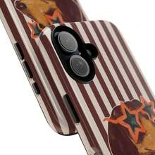 Funda de teléfono con perro salchicha a rayas con gafas de sol, compatible con iPhone 17 Pro Max, 16e, 15 Pro, 14 Plus, 13, 12, 11 Pro Max - Multicolor - Ver 2