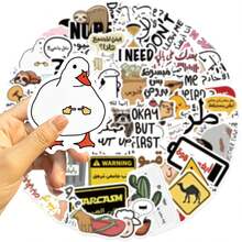 50pcs Arabic Funny Emoticon Sticker Adult Sticker Set Satirical Emoticon Sticker Cool Sticker Laptop Handmade Supplies Vinyl Sticker - Multicolor - View 9