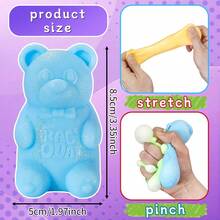 5pcs/Set Squeeze Teddy Bear - Sensory Squeeze Toys - Stress Relief Toys, Gift Box Filler, Birthday Gift, Classroom Prize Treasure Box Toys, Christmas Stocking Stuffers, Gifts For Boys Girls, Cute Party Favors - Baby Blue - View 5