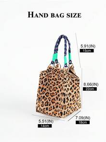 Tas tangan wanita kasual colorblock ini menampilkan desain pegangan tali anyaman hitam dan putih, sangat cocok untuk wanita pekerja, guru, dan pelajar. - Butter Yellow - View 2