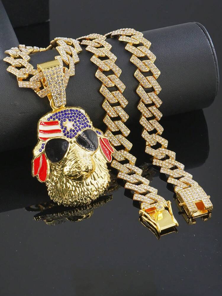 Dây chuyền mặt hình hoạt hình phong cách Hip Hop dành cho nam, dây chuyền kiểu Cuban đính đá, phụ kiện thời trang đường phố, trang sức dự tiệc. - Vòng cổ mặt dây chuyền - Xem 18