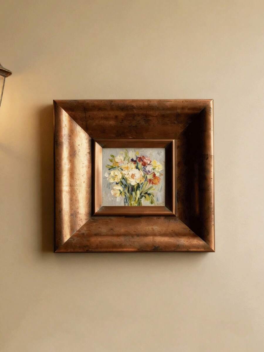 1 pezzo Cornice decorativa in stile medievale francese vintage, di alta qualità, adatta per soggiorno, camera da letto, sala da pranzo, appesa a mobile (senza pittura inclusa) - 1 pezzo di rame - Visualizzare 1