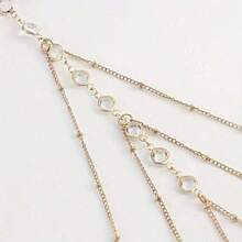 1pc Women's Rhinestone Leg Chain, Durable Alloy Design, Year-Round Luxury Accessory, Perfect Gift For Formal & Daily Wear - Gold - View 4