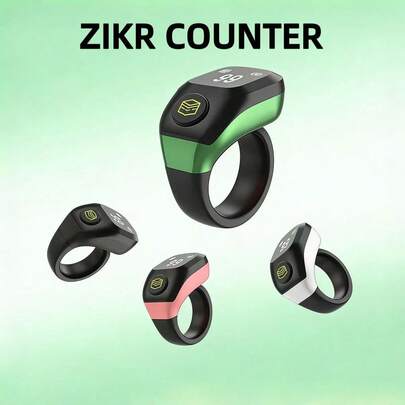 Upgraded Smart Ring With A Size Loop To Solve Size Mismatch Issues, Prayer Counter With Vibration Reminder, Controllable Via Bluetooth APP, Portable Electronic Counter, Ramadan Gift