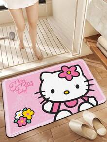 SANRIO 1 件装 Hello Kitty 可爱印花防滑浴室地垫 - 粉色猫咪图案 | 客厅地毯、厨房地垫、现代家居装饰、走廊地毯、玄关地垫、地板垫、室内入口地毯、门垫、厨房装饰地毯、客厅地毯、浴室地垫 - 浴室必备 - C - 查看 2