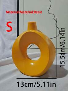 1 件裝創意簡約甜甜圈形狀花瓶插花裝飾擺件 - 黃色 - 查看 7