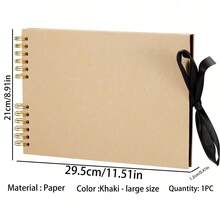 1 cuốn Album ảnh lưu niệm 80 trang (40 tờ), Album ảnh lưu niệm giấy Kraft dùng cho sổ lưu niệm đám cưới và kỷ niệm, Sổ ảnh lưu niệm gia đình tự làm - Dùng cho giấy thủ công tự làm, Quà tặng Giáng sinh (Màu kaki, Lớn 11,5*8,9 inch) - Khaki-Lớn - Xem 10