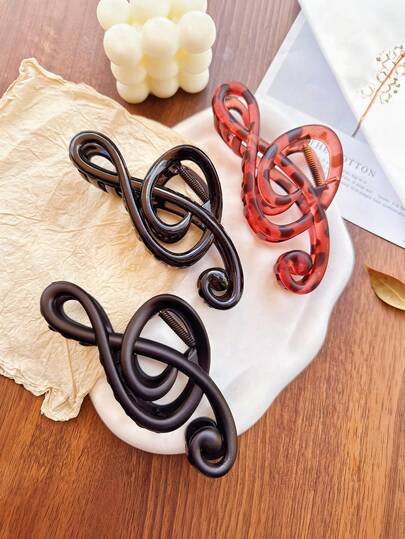 Bộ 3 kẹp tóc hình nốt nhạc in họa tiết da báo màu sô cô la và kaki, kích thước 5.12 inch, thiết kế tối giản, thanh lịch, đa năng, phù hợp cho sử dụng hàng ngày, thường ngày, dự tiệc, đi biển, du lịch, tạo kiểu tóc, gội đầu, trang điểm, làm phụ kiện trang phục, mùa xuân, hè, thu, đông.
