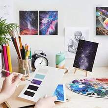 Arteza - Tablero de lona 14 unidades 11 x 14 pulgadas 8 onzas paneles de lona 100% algodón lienzos para pintura acrílica y vertido - Blanco - Ver 8