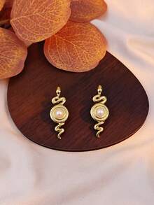 1/6 Pairs Women's Pearl Stud Earrings Set, Women's Jewelry, Stainless Steel Waterproof Fade-Resistant Hypoallergenic Stud Earrings. Women's French Vintage Minimalist Luxury Pearl Snake Bow Seashell Sunflower Flower Geometric Square Oval Stud Earrings, Daily Commute Workplace Office Dating Romance Friends Gathering Party Vacation, Clothing Matching Suit Shirt Dress, Eid Ramadan Valentine's Day Mother's Day Birthday Gift For Girlfriend - Multicolor - View 12
