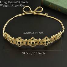 1 chiếc thắt lưng điều chỉnh được, màu vàng đồng, thủ công kiểu Ma-rốc, dùng cho áo choàng, váy, váy cưới, quà tặng ngày lễ, mùa hè, đi biển. - Vàng - Xem 6