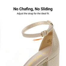 Women 3-Inch Mid-Heel Chunky Heeled Sandals Comfortable Open Toe Summer Sandals With Adjustable Ankle Strap For Casual And Formal Wear - Gold - View 6