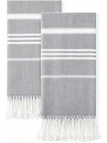 2 Packs Turkish Beach Towels Quick Dry Sand Oversized Bath Pool Swim Towel Large XL Big Blanket Adult Travel Essentials Cruise Accessories Must Haves Vacation Stuff - Bộ đồ màu xám mỏng - Xem 12