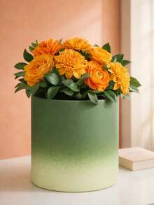 1pc Dopamine Gradient Flower Vase/Planter, Suitable For Indoor/Outdoor Garden Balcony Plants, Colorful Flower Pot, Home Decor/Gift - 1PC - View 2