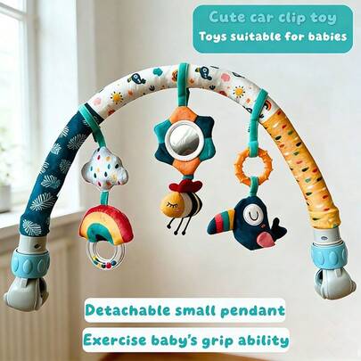 1 búp bê lục lạc hình ô tô treo cho bé, búp bê nhồi bông hình ô tô có thể cử động, đồ trang trí hình ô tô cho trẻ sơ sinh, thích hợp làm quà tặng cho trẻ sơ sinh.