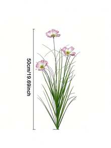 6件套人造户外花卉和块茎草 - 非洲雏菊和块茎草地栽植物的塑料复制品，适用于花园、露台、酒店装饰 - 全年易于维护（无需浇水，不含花盆） - 彩色 - 查看 6