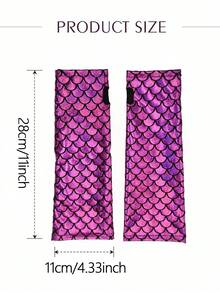 1 双永恒闪耀美人鱼鳞片手套，全息渐变露指手套，适用于派对、嘉年华、角色扮演服装配饰、旅行、节日 - 彩色 - 查看 3