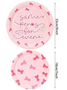 10个/30个/50个装单身派对纸盘，7英寸/9英寸，新娘送礼会回礼，单身派对装饰，趣味俏皮装饰，婚礼礼物，单身女孩派对装饰，永恒用品 - 多色 - 查看 2