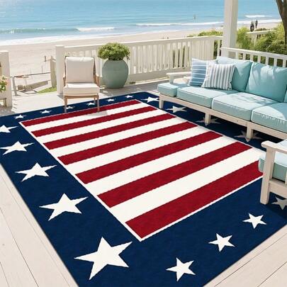 Fleece-Like Outdoor Carpet With Printed Patterns | Comfy, Stylish, Machine-Washable, Polyester, Ideal For Living Rooms, Bedrooms, Malls, Cafes, Yards, RV Camping & Picnics, Multiple Sizes Available