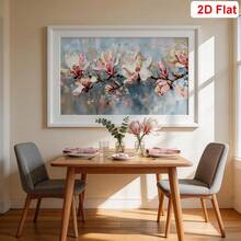 1/5pcs Large Modern Canvas Art, White Magnolia Flower Wall Art, Vintage Botanical Floral Decor, Suitable For Bedroom, Living Room, Bathroom, Gym, Yoga Studio, Home Decoration - Pink - View 5
