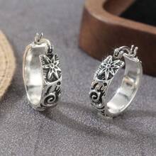 Handmade Country Style Earrings, Floral Copper Jewelry, Bohemian Dangle Earrings, Wedding Bridal Earrings, Party Jewelry Gift For Her - Antique Silver - View 4