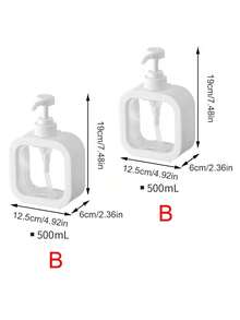 Bộ 2 chai/1 chai đựng trong suốt có vòi bơm, dung tích lớn, dùng để đựng dầu gội và sữa tắm, chai du lịch tái sử dụng, thích hợp cho gia đình, khách sạn, phòng tắm - Chai đựng sữa dưỡng thể trong suốt có vòi bơm. - trắng - Xem 16