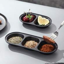 2/5pcs Multi-Compartment Dipping Sauce Plates, Easy To Clean - Ideal For Barbecue Sauce, Condiments, Great For Camping, Picnics And Home Use - Perfect For Jams, Nuts, Soy Sauce, Seasonings, Side Dishes, Parties, Kitchen, Snacks, Fruits, Grilling, Desserts - Unbreakable Plastic, Dishwasher And Microwave , Excellent For Appetizers, Condiments, Snacks - Perfect Choice For Kitchen Use - Black - View 11
