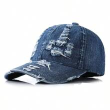 Mũ lưỡi trai mùa xuân/hè, mũ lưỡi trai bằng vải denim thoáng khí, mũ snapback cá nhân hóa, mũ chống nắng cổ điển dành cho nam và nữ. - Nhiều màu - Xem 7